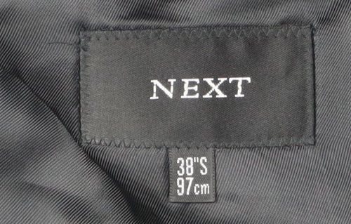 Next Men's Black Wool Blazer, Size 38S, Formal