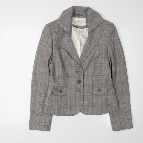 Next Women's Grey Check Blazer Suit Jacket Size 12