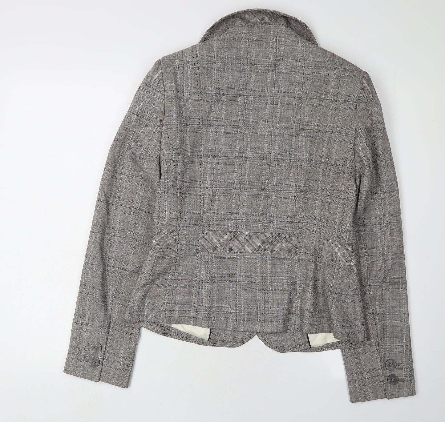 Next Women's Grey Check Blazer Suit Jacket Size 12
