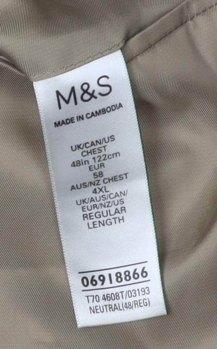 Marks and Spencer Men's Beige 48R Blazer, Check Pattern