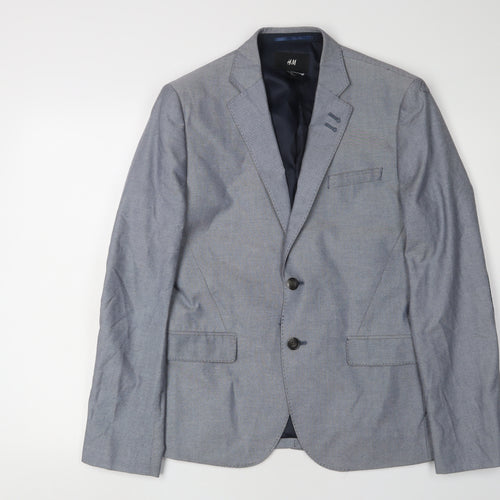 H&M Men's Grey Blazer Size 36R Single-Vented