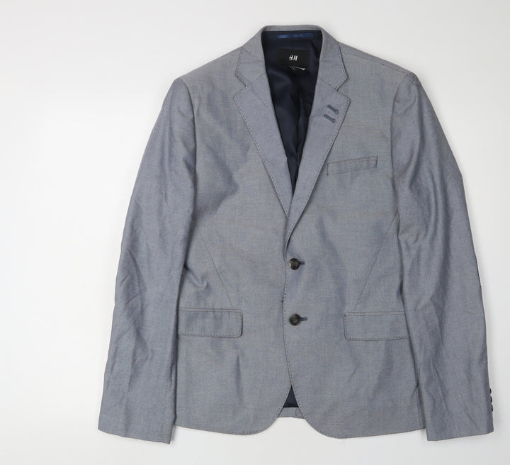 H&M Men's Grey Blazer Size 36R Single-Vented