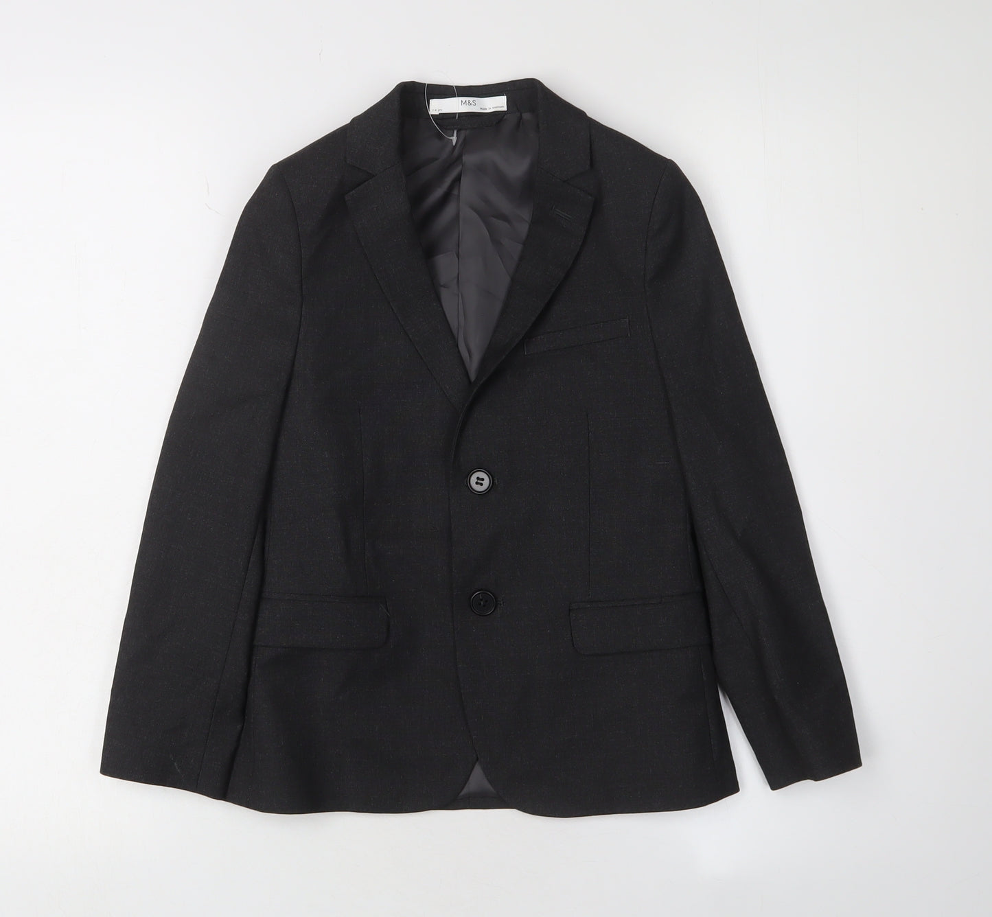 Marks and Spencer Boys Black Suit Jacket 7-8 Years