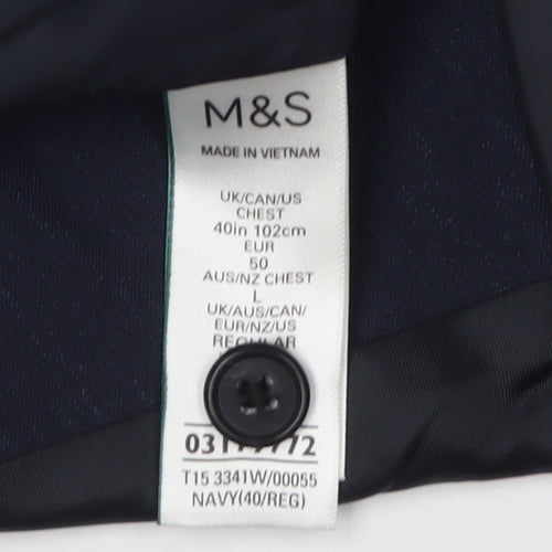 Marks and Spencer Men's Blue Suit Waistcoat 40R