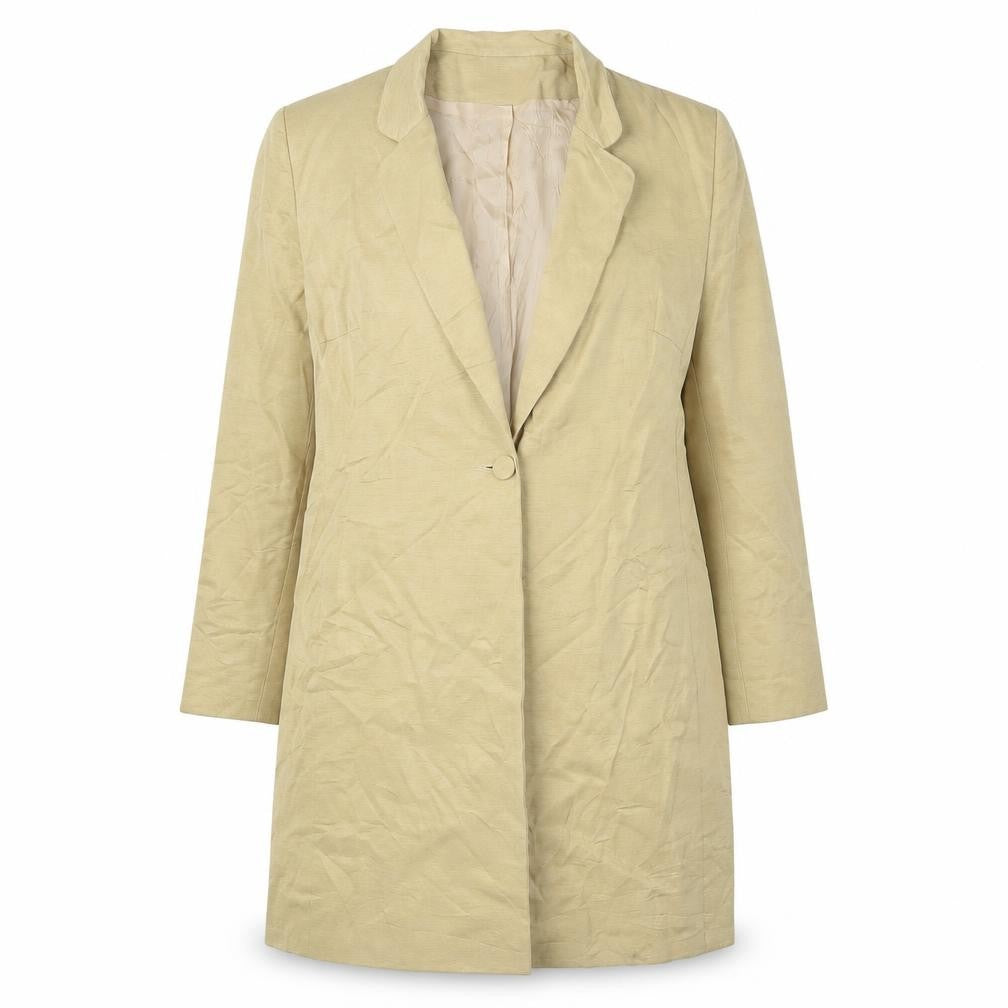 Front view of Richards Women Beige Blazer, size 14, Petites Formal