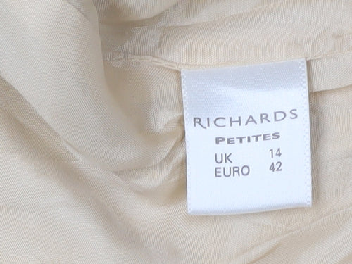 Richards Women Beige Blazer Size 14 Petites Formal