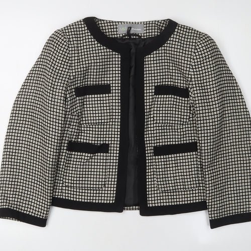 Marks and Spencer Women's Black Check Jacket Size 8