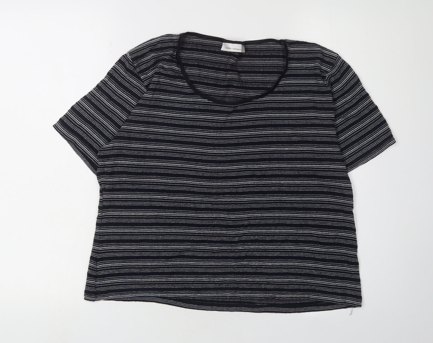 Country Casuals Women's Black Stripe T-Shirt L