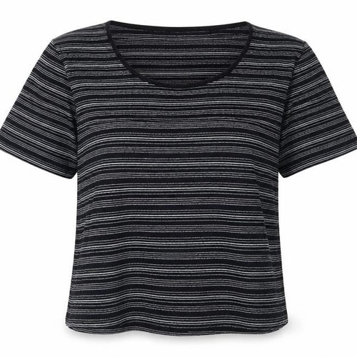 Country Casuals Women's Black Stripe T-Shirt L
