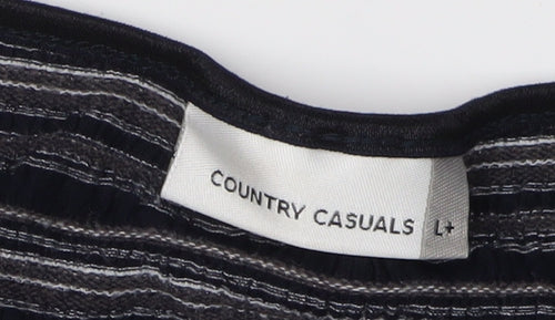 Country Casuals Women's Black Stripe T-Shirt L