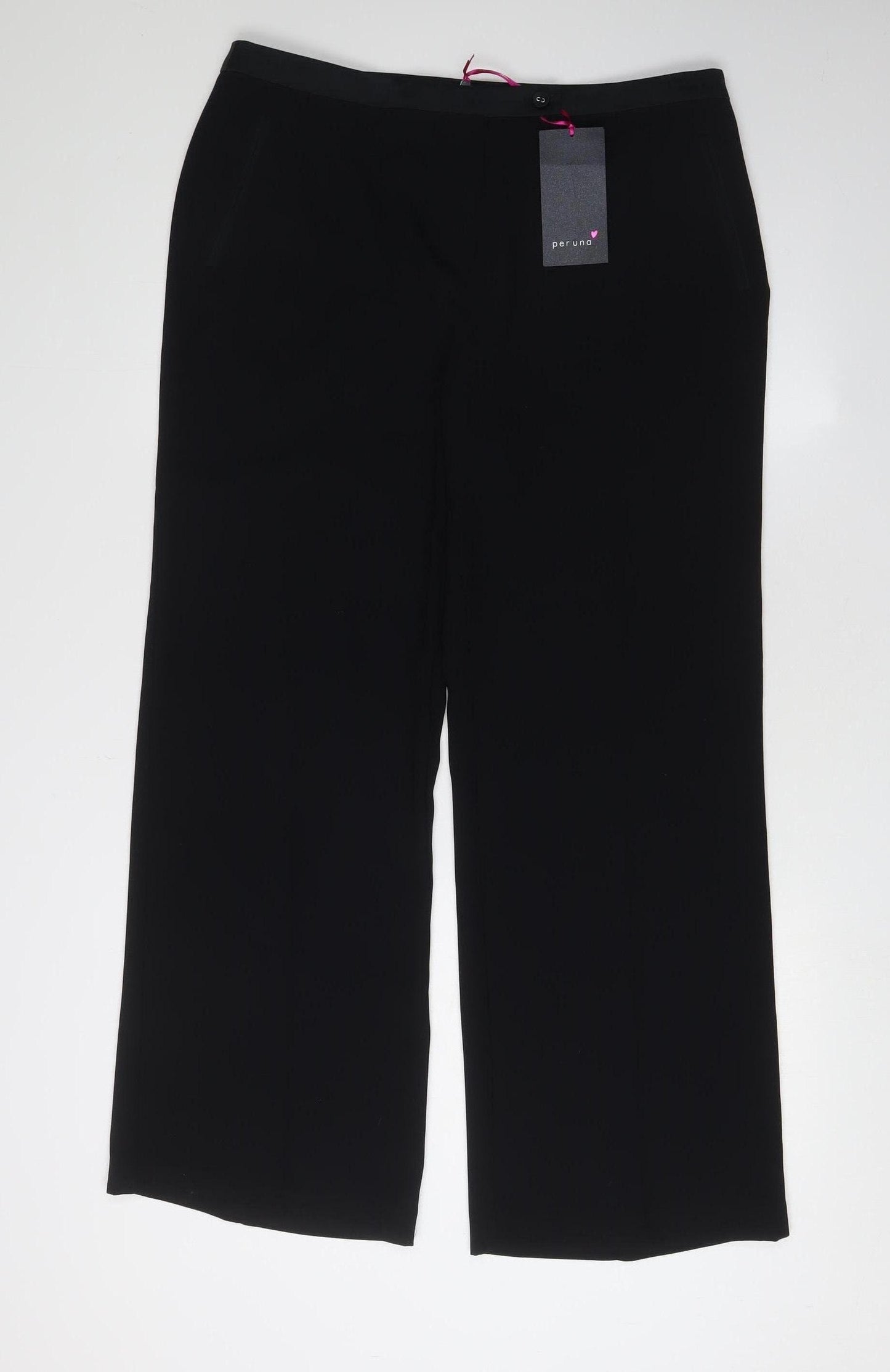 Marks and Spencer Women's Black Wide-Leg Trousers Size 14