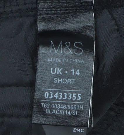 Marks and Spencer Women's Black Wide-Leg Trousers Size 14