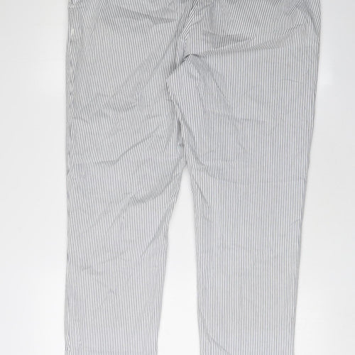 Marks and Spencer Women's White Striped Trousers Size 16