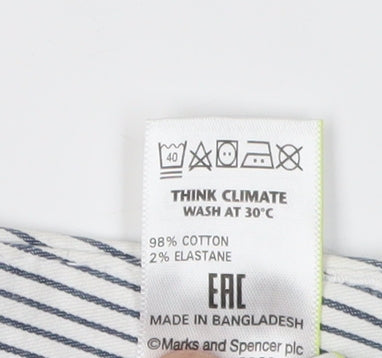 Marks and Spencer Women's White Striped Trousers Size 16