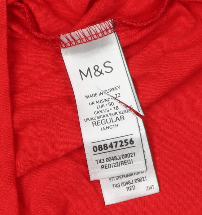 Marks and Spencer Women's Red Off Shoulder Blouse Size 22