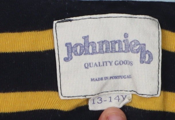 Johnnie B Boys Black Striped Long Sleeve T-Shirt 13-14 Years