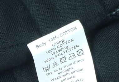 River Island Men's Black Quilted Cardigan Sweatshirt L