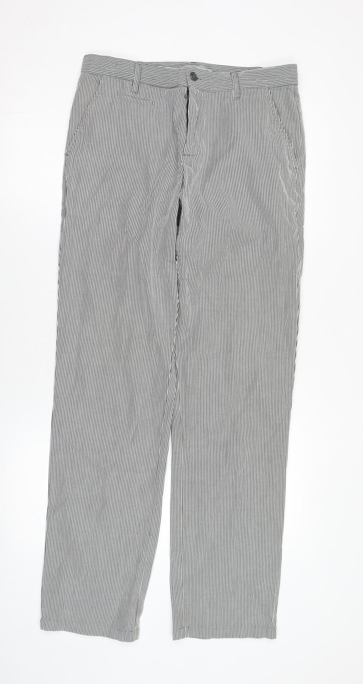 Lyle & Scott Men's Black Striped Chino Trousers Size 32