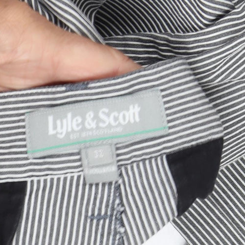 Lyle & Scott Men's Black Striped Chino Trousers Size 32