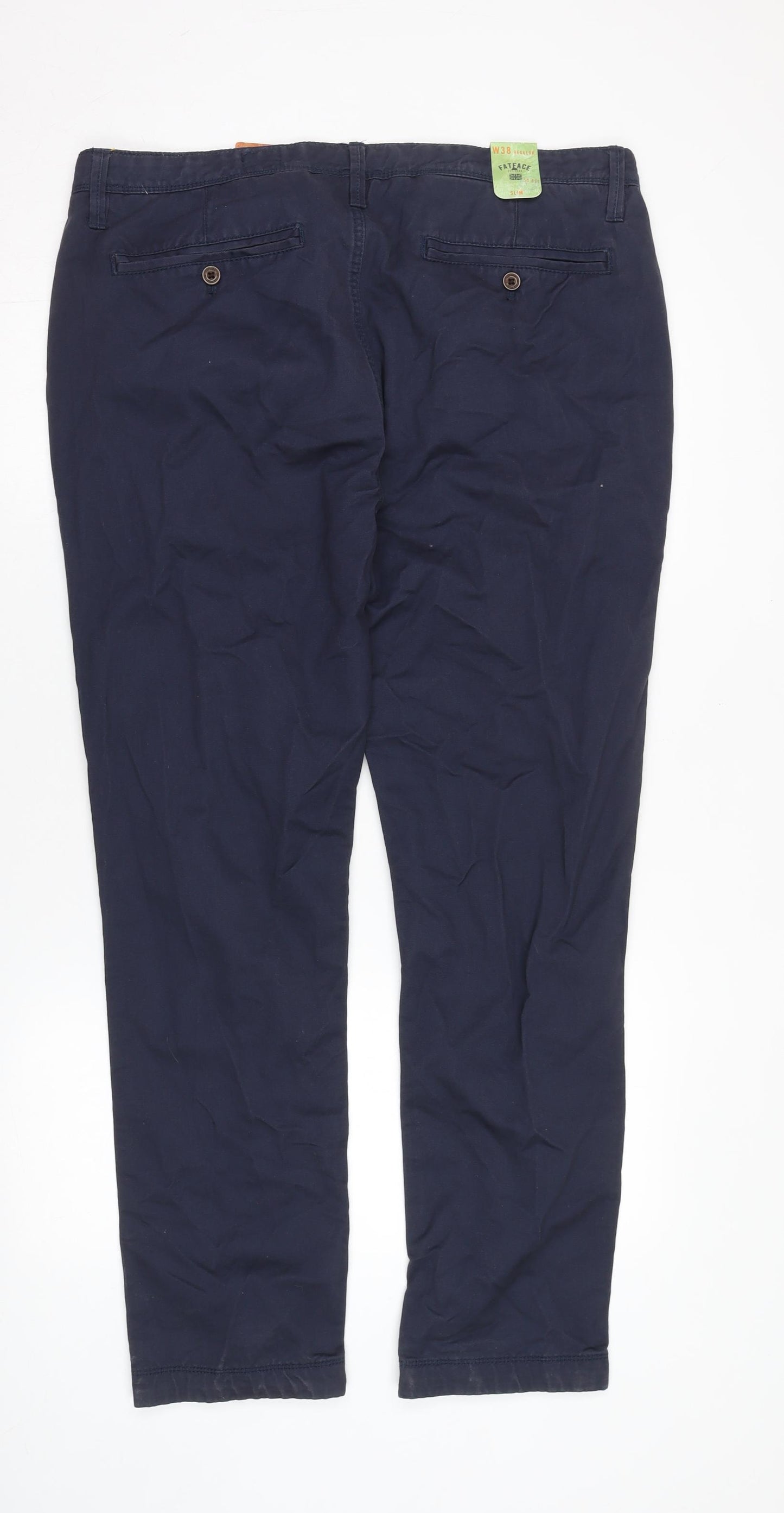 Fat Face Men's Blue Chino Trousers, Size 38 Regular