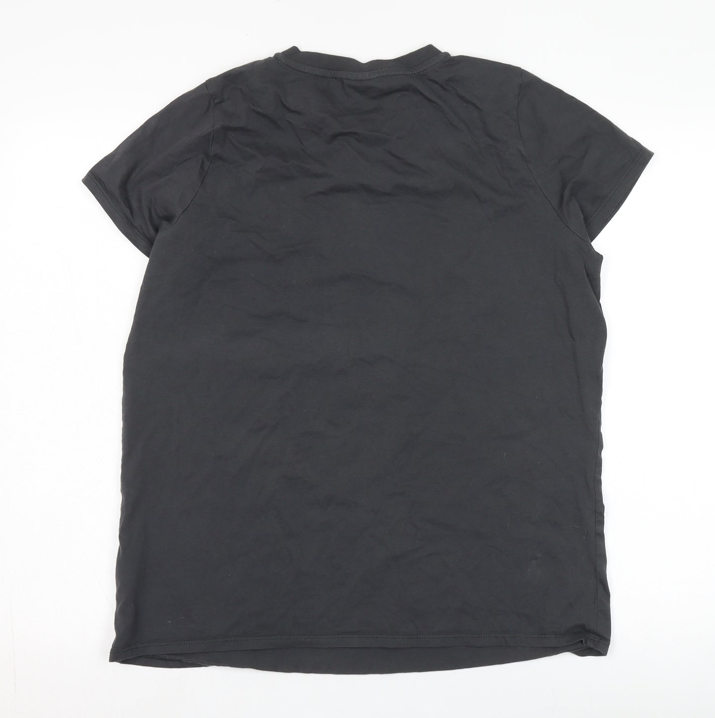 Elton Unisex Black Graphic Cotton T-Shirt Size 16