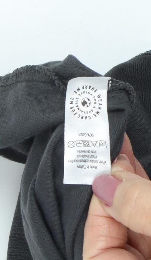 Elton Unisex Black Graphic Cotton T-Shirt Size 16