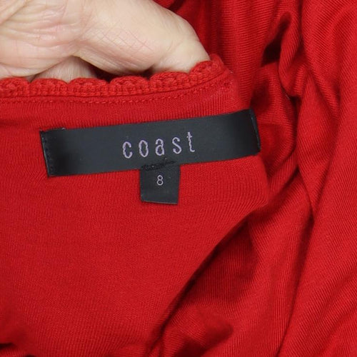Coast Red Wrap Dress Size 8 Women’s Party Stylish