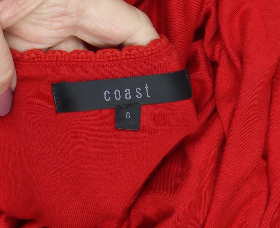 Coast Red Wrap Dress Size 8 Women’s Party Stylish
