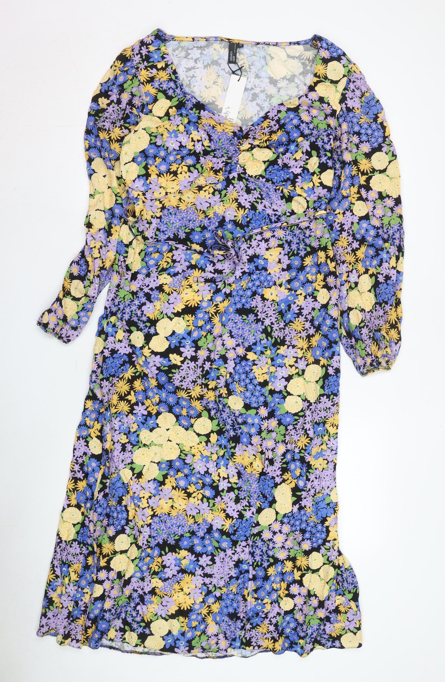 Nobody's Child Women's Floral Viscose Dress - Size 12