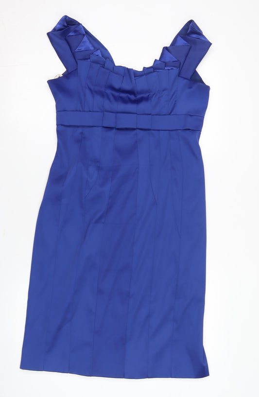 Karen Millen Women's Blue Sheath Dress, Size 12, Formal Wear