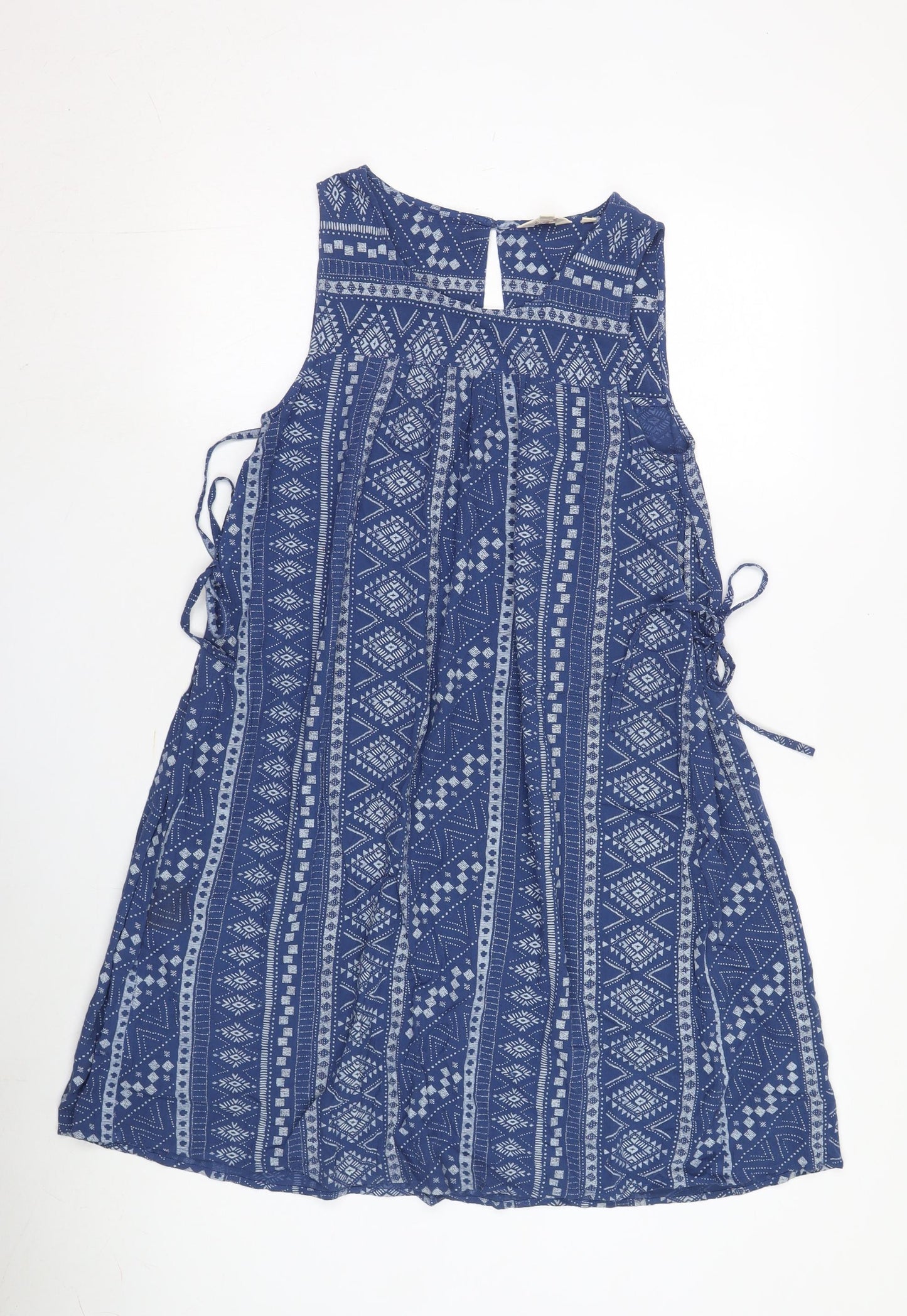 Fat Face Women's Blue Geometric A-Line Dress