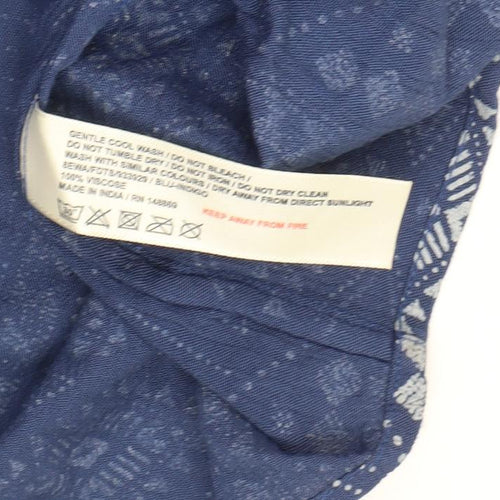 Fat Face Women's Blue Geometric A-Line Dress