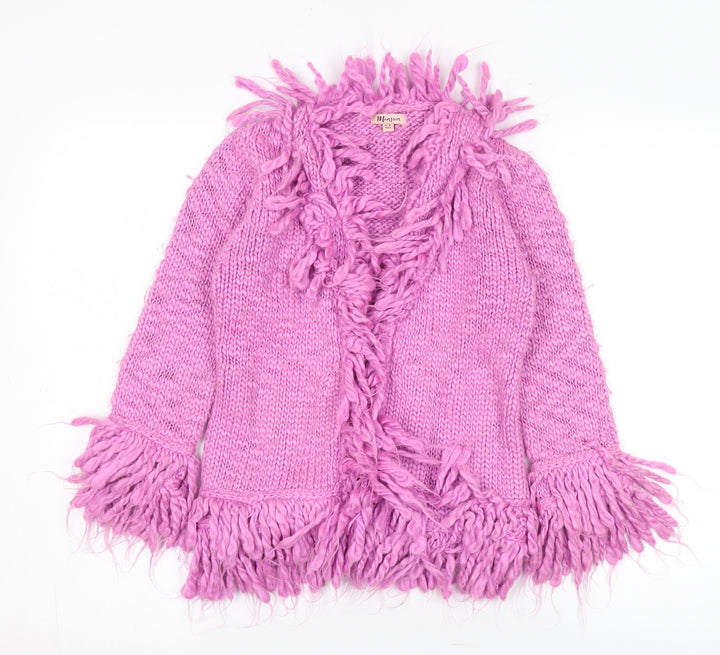 Monsoon Girls Pink Fringed Cardigan 4-6 Years Wool