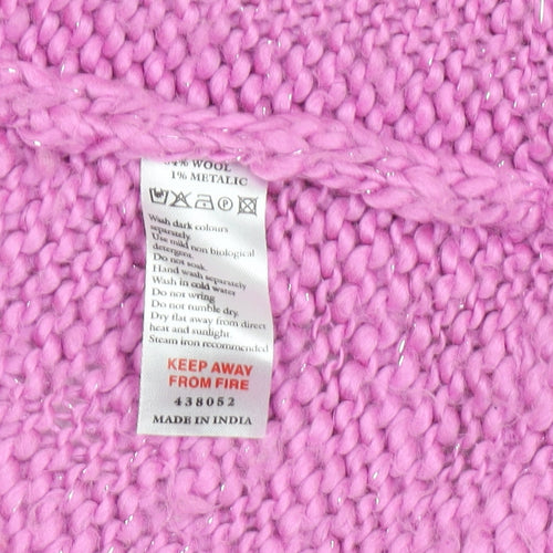 Monsoon Girls Pink Fringed Cardigan 4-6 Years Wool