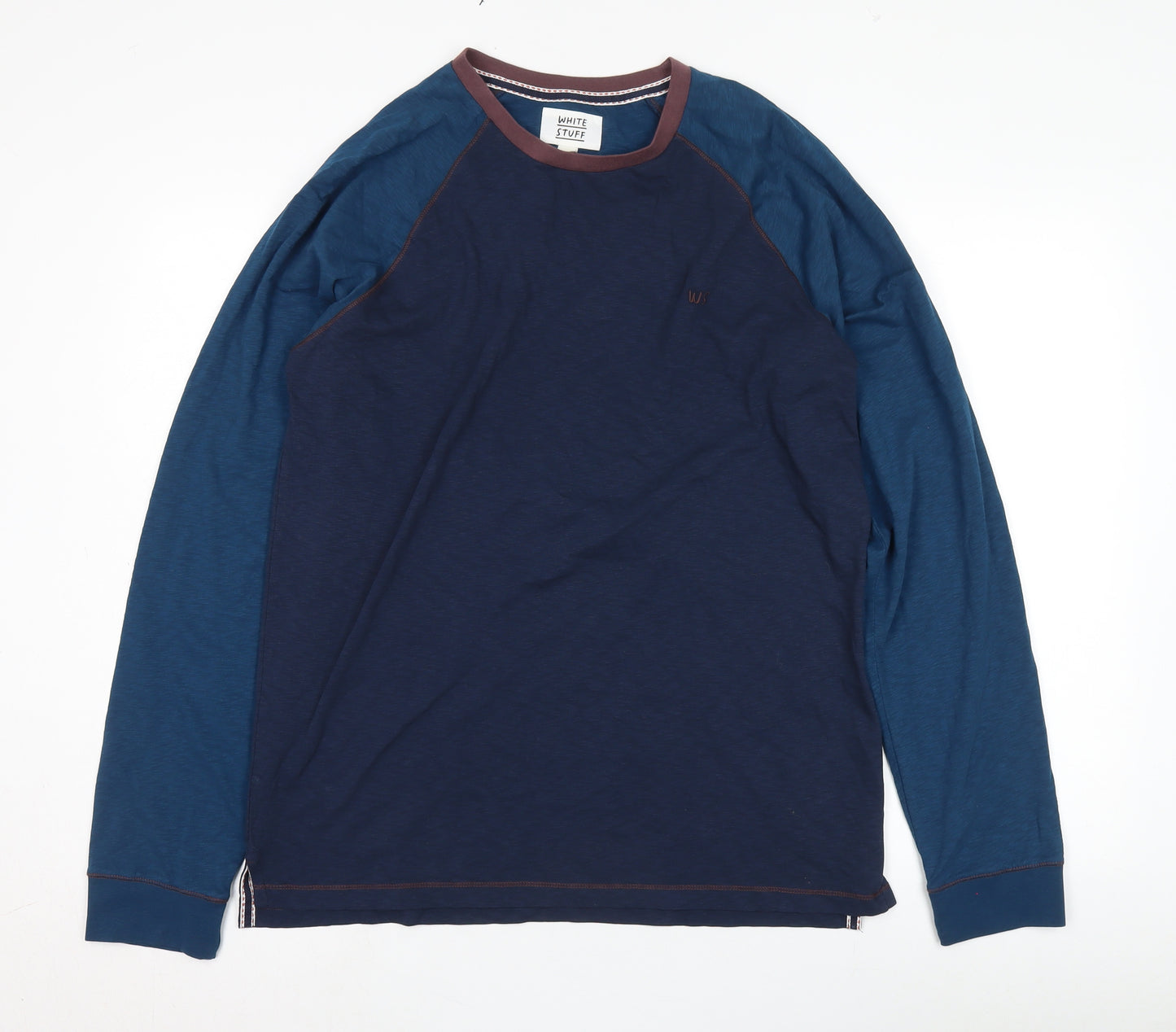 White Stuff Men's Blue Long Sleeve T-Shirt, Size L