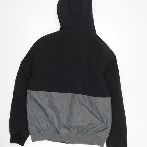 SoulCal & Co Men's Black Puffer Jacket L Hooded Winter