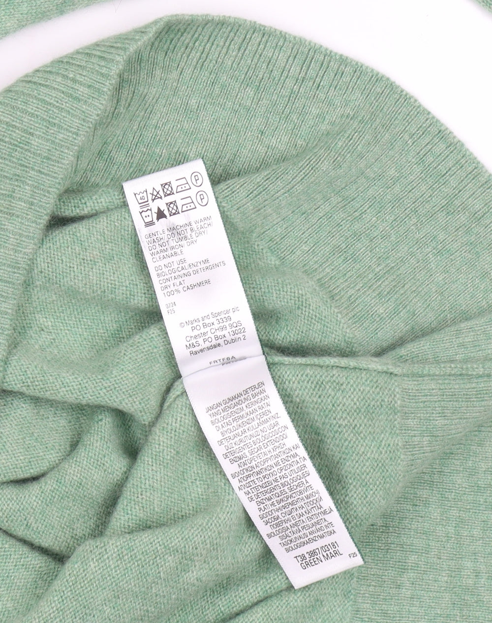 Marks and Spencer Women's Green Cashmere Pullover Size 14