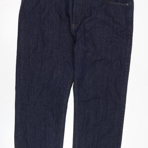 Marks and Spencer Men's Blue Regular Straight Jeans