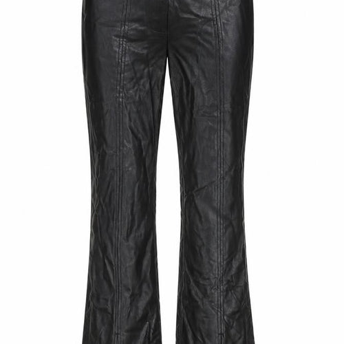 Topshop Women's Black Faux Leather Trousers, Size 4