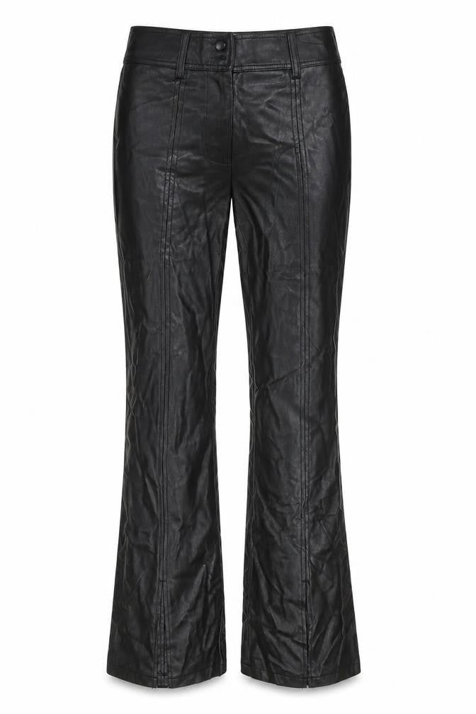 Topshop Women's Black Faux Leather Trousers, Size 4