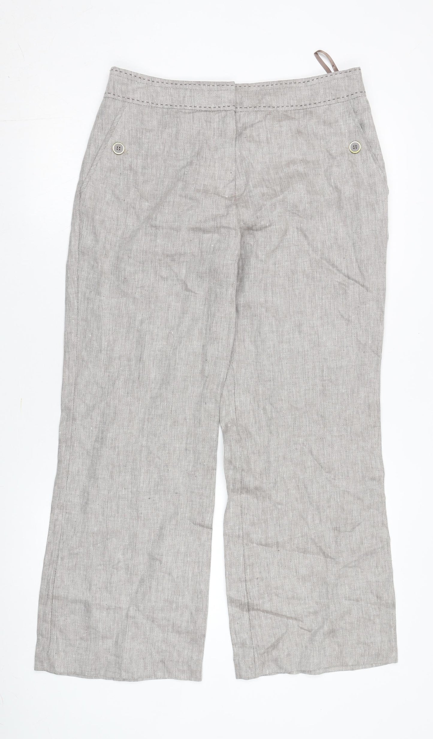Marks and Spencer Beige Linen Women's Trousers Size 12