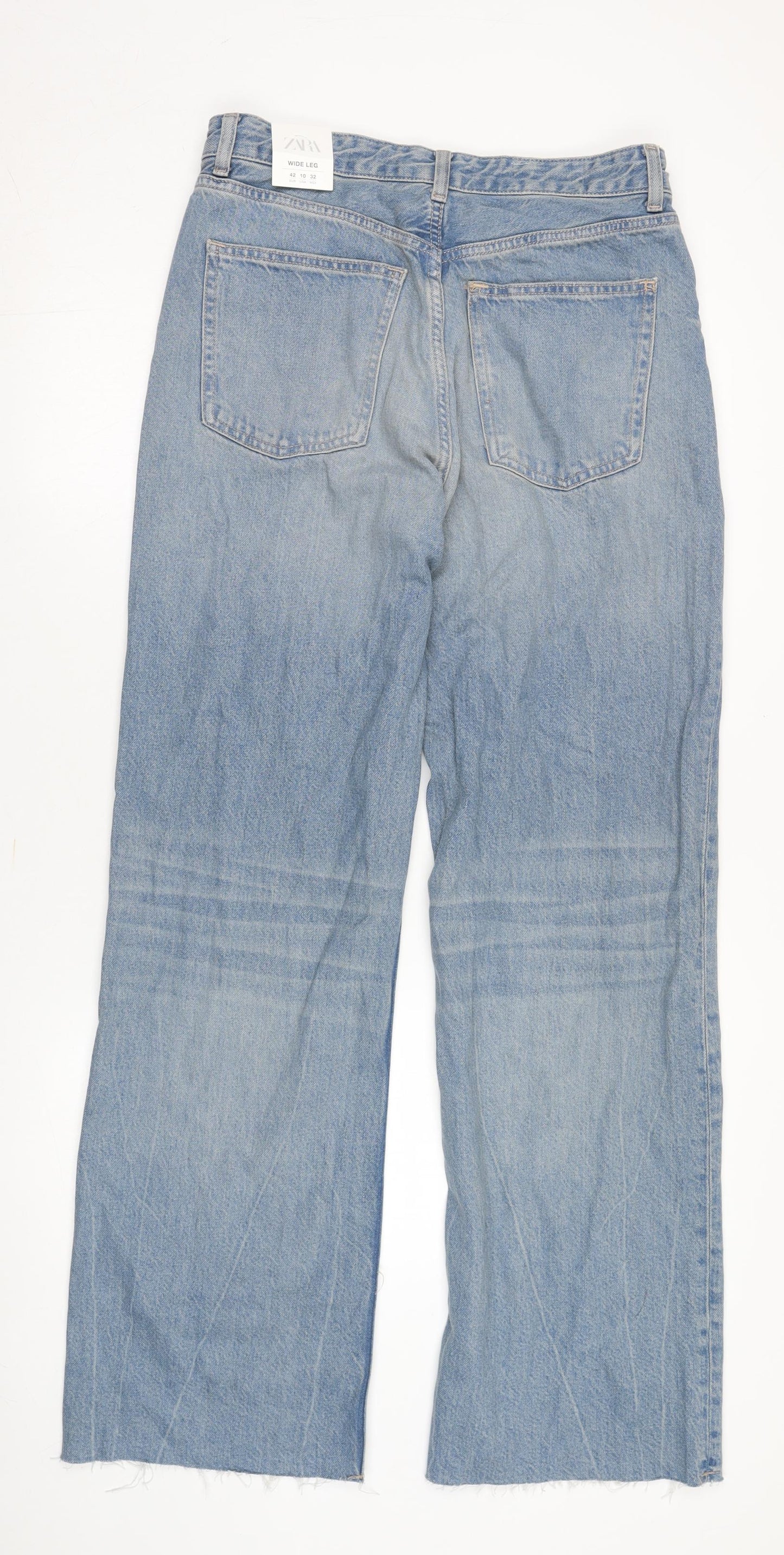 Zara Women's Blue Wide-Leg Jeans Size 14