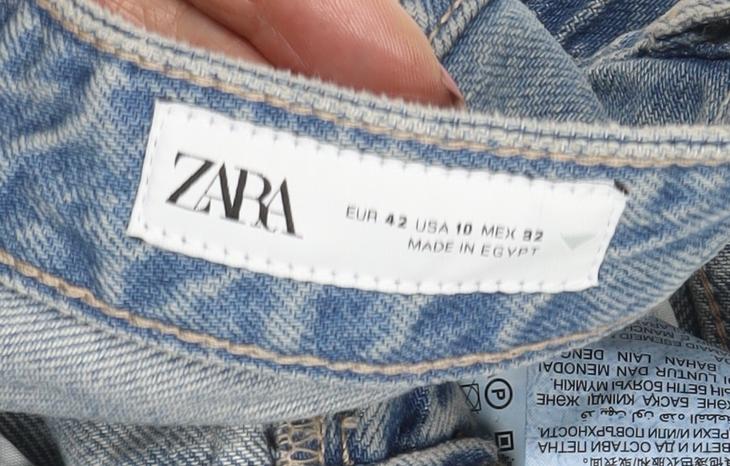 Zara Women's Blue Wide-Leg Jeans Size 14