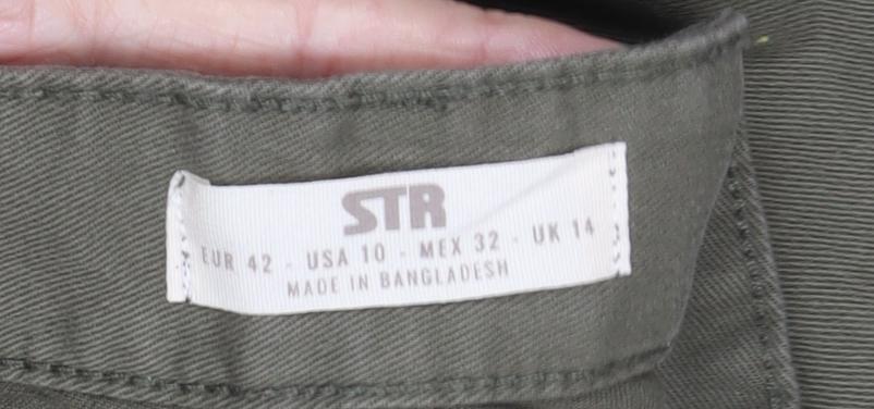 Stradivarius Women Cargo Trousers Green Size 14