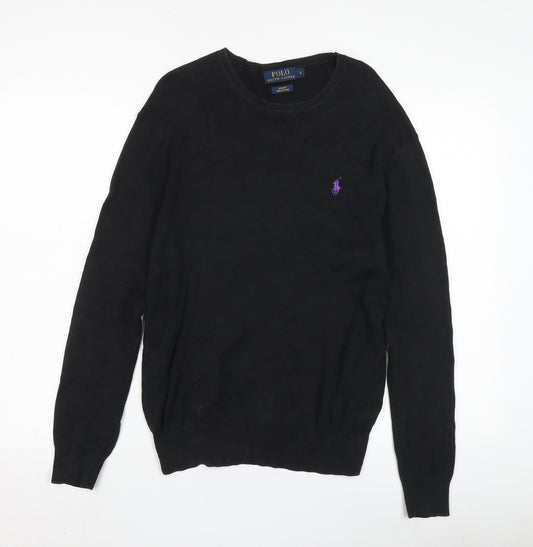 Ralph Lauren Men's Black Slim Fit Cotton Pullover