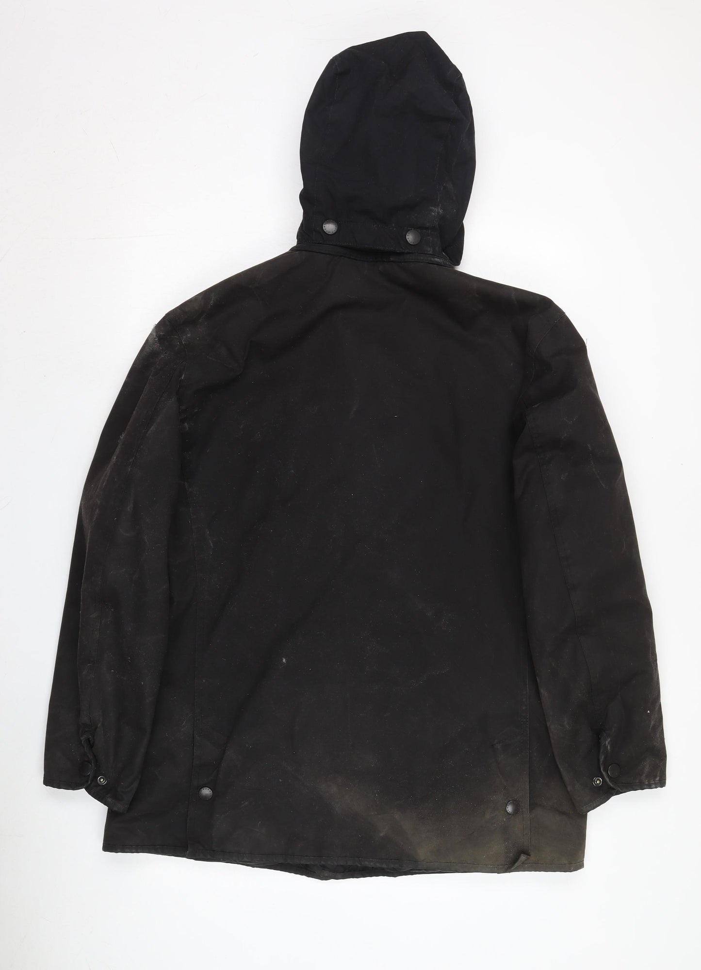 Barbour Men's Black Hooded Waxed Parka Jacket - M