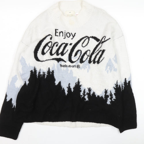 H&M Unisex Coca-Cola Graphic White Pullover S