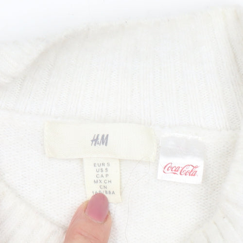 H&M Unisex Coca-Cola Graphic White Pullover S