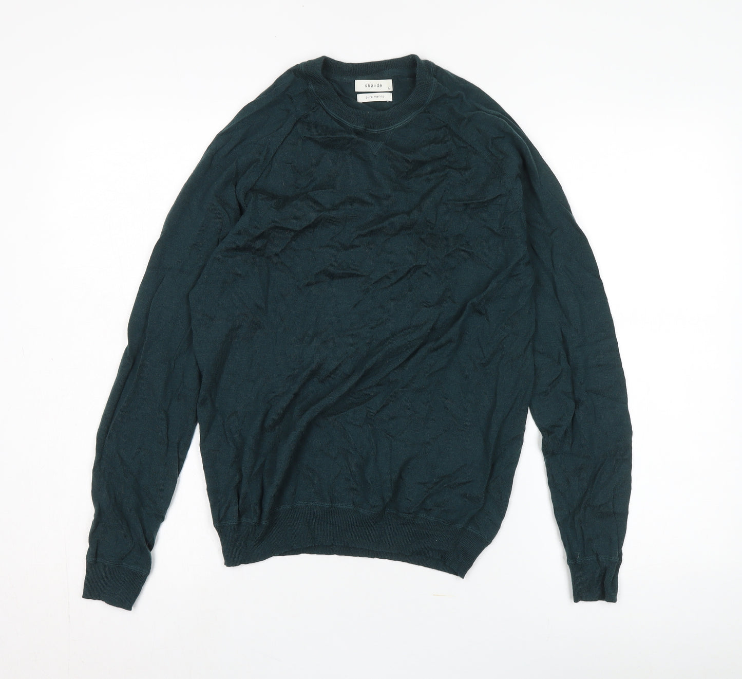 Skøvde Men's Green Pullover Jumper, Size M, Wool