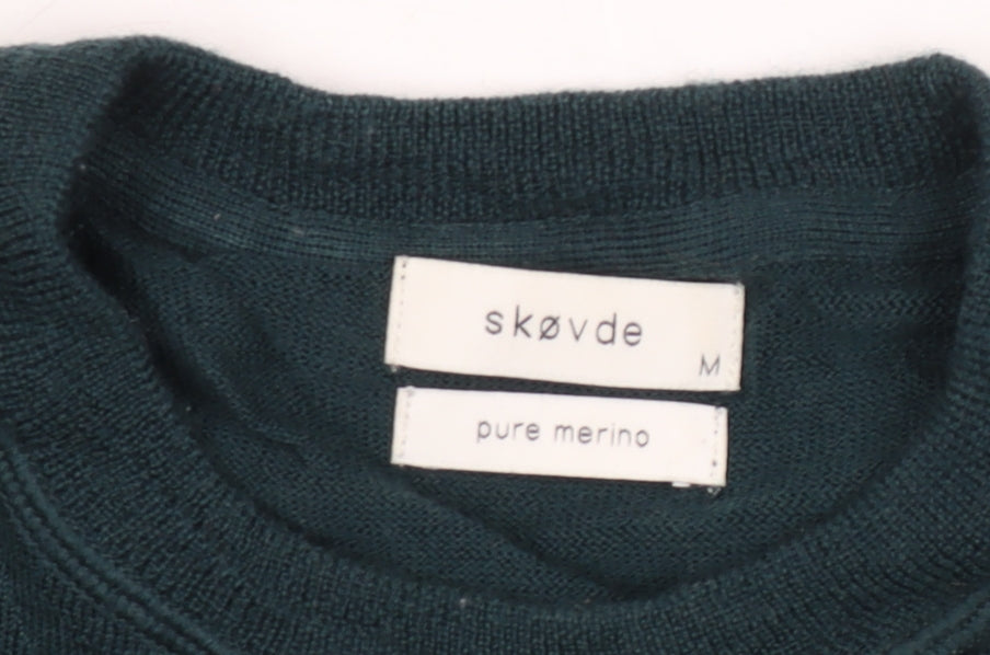 Skøvde Men's Green Pullover Jumper, Size M, Wool